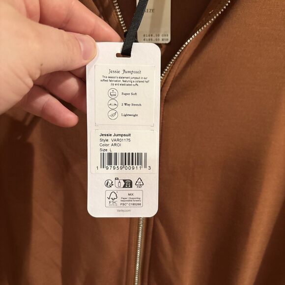 NWT Varley Double Soft Jessie Jumpsuit Women’s Large Brown Anthropologie - Picture 3 of 12